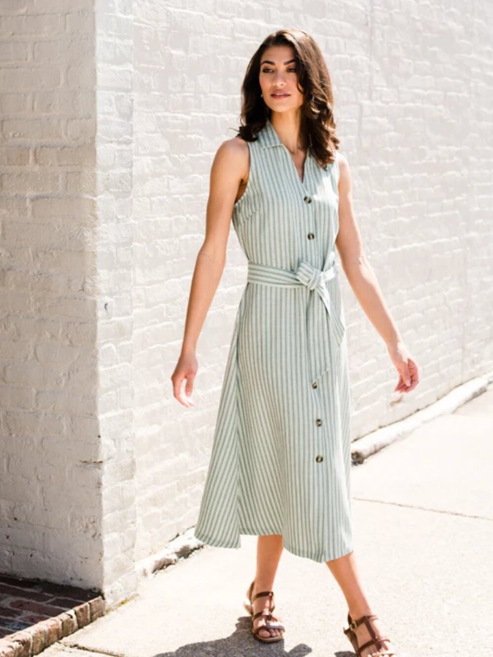 NWT XXL Able Button-Front Sleeveless Midi Dress
